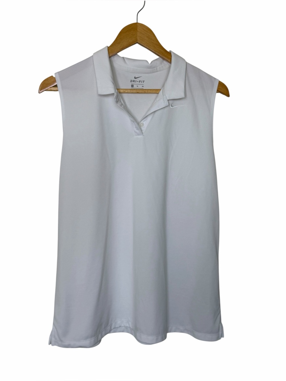 Nike Dri-FIT Sleeveless Polo Top - White size xlarge